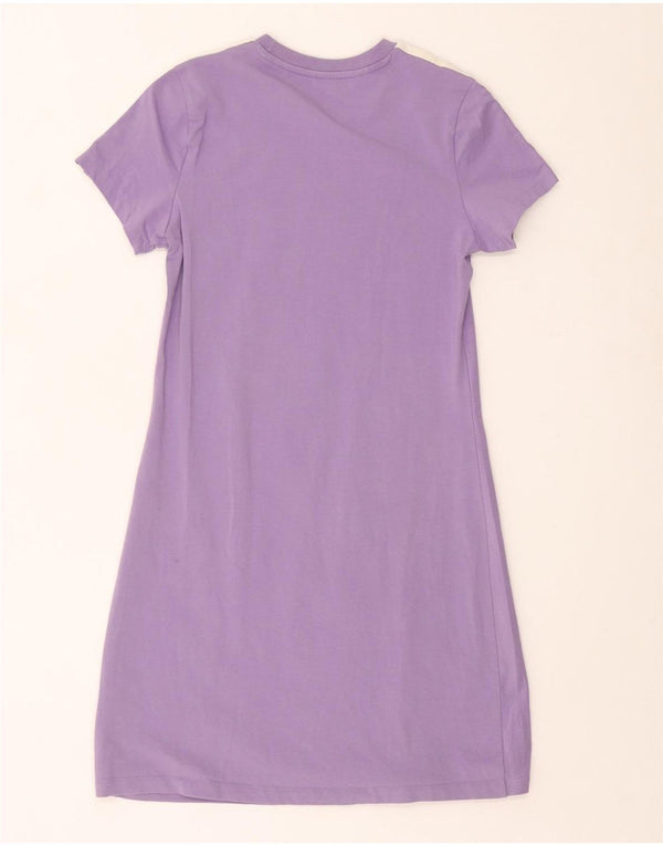 ADIDAS Meninas Camiseta Estampada Vestido 12-13 Anos Roxo Algodão