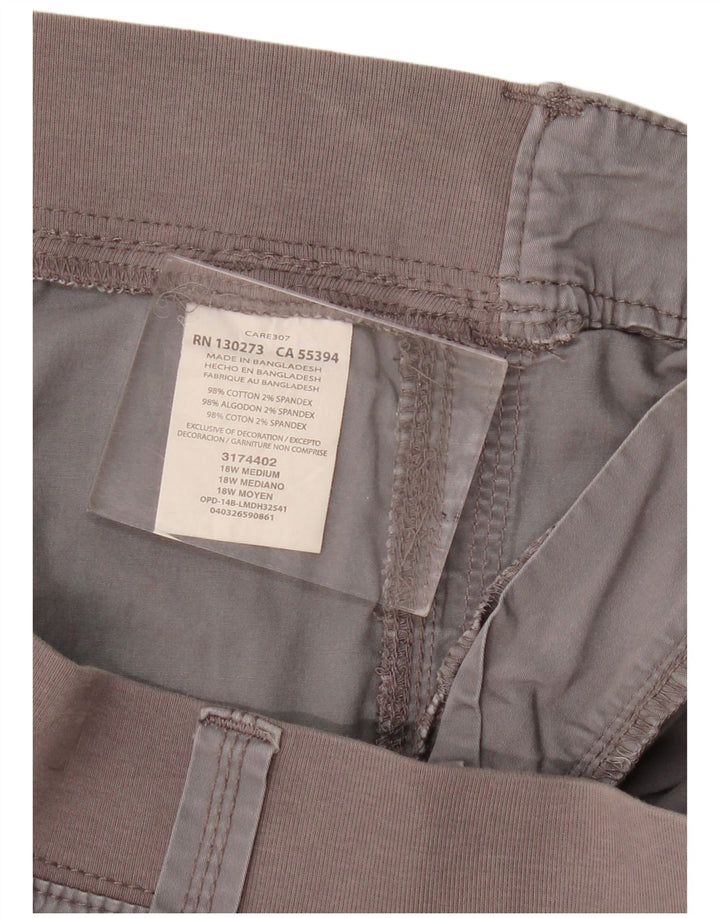 Shorts cargo feminino Lee Easy Fit US 18 2XL W40 algodão cinza