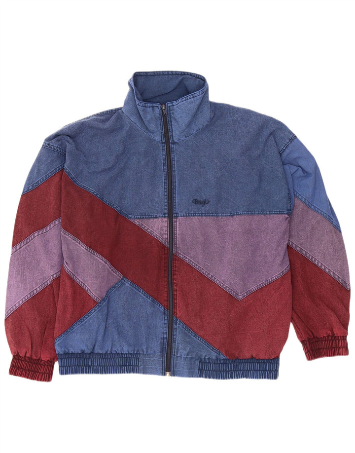 Brugi Mens Bomber Jacket UK 40 Grande Poliéster Colourblock Azul