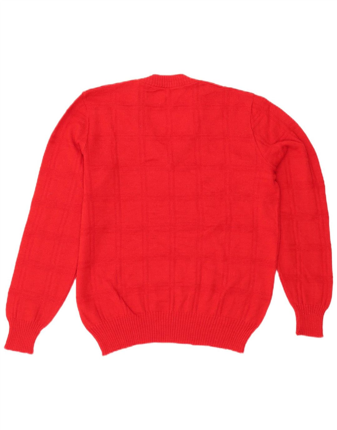 Suéter feminino vintage com decote em V Reino Unido 14 vermelho médio
