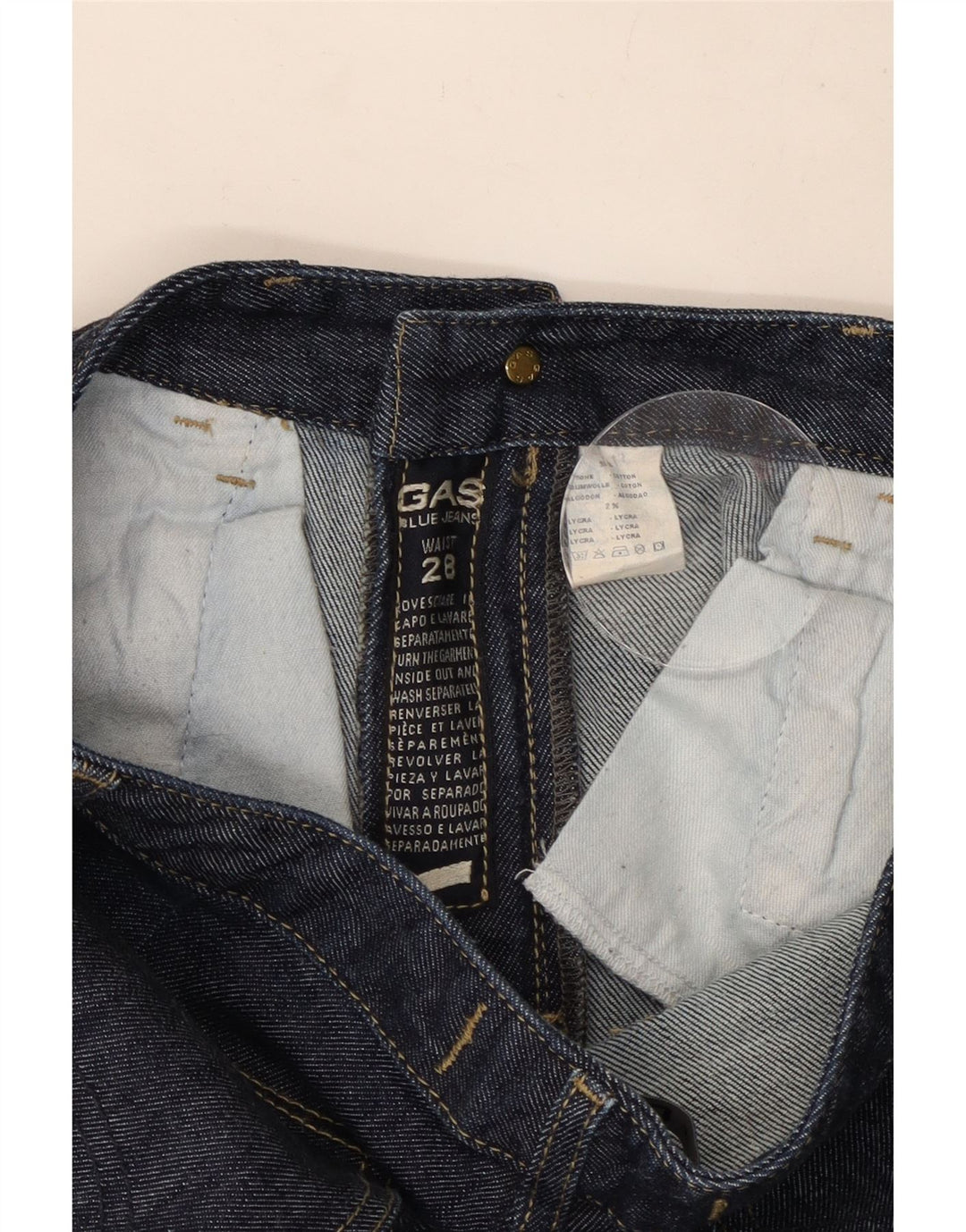 Gas Womens Flared Jeans W28 L30 Azul Marinho Algodão