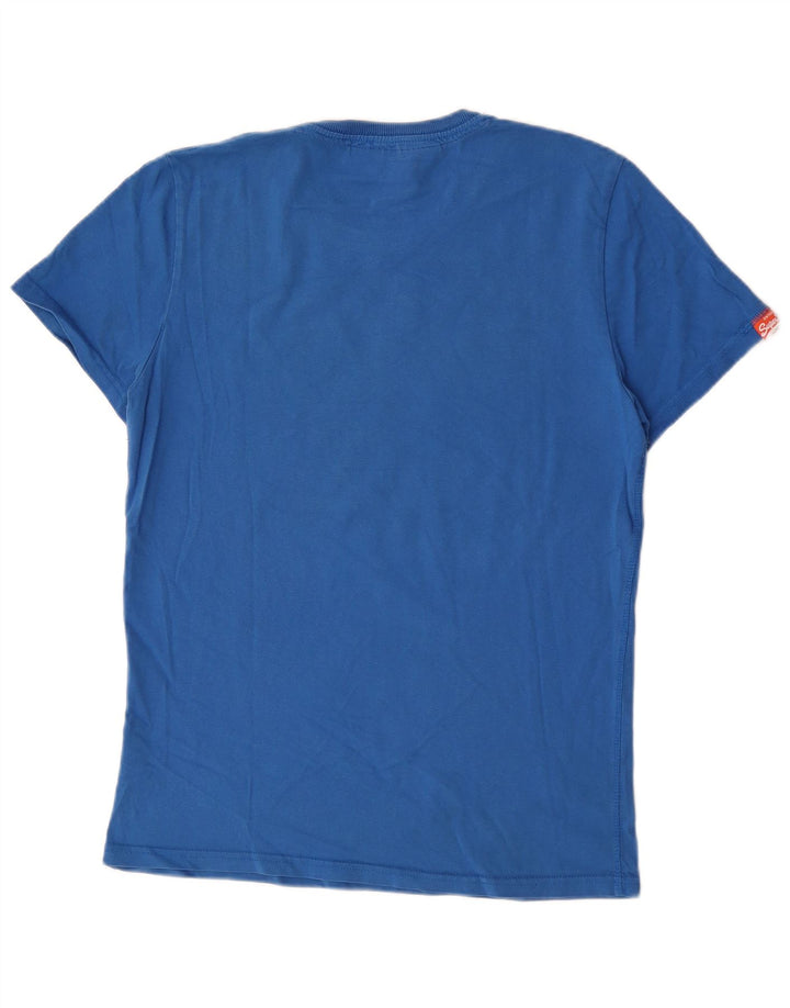 Camiseta masculina Superdry com estampa gráfica grande algodão azul