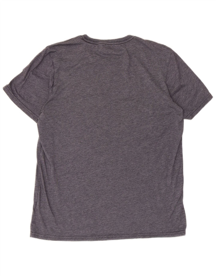 Camiseta masculina Adidas grande poliéster manchado azul marinho