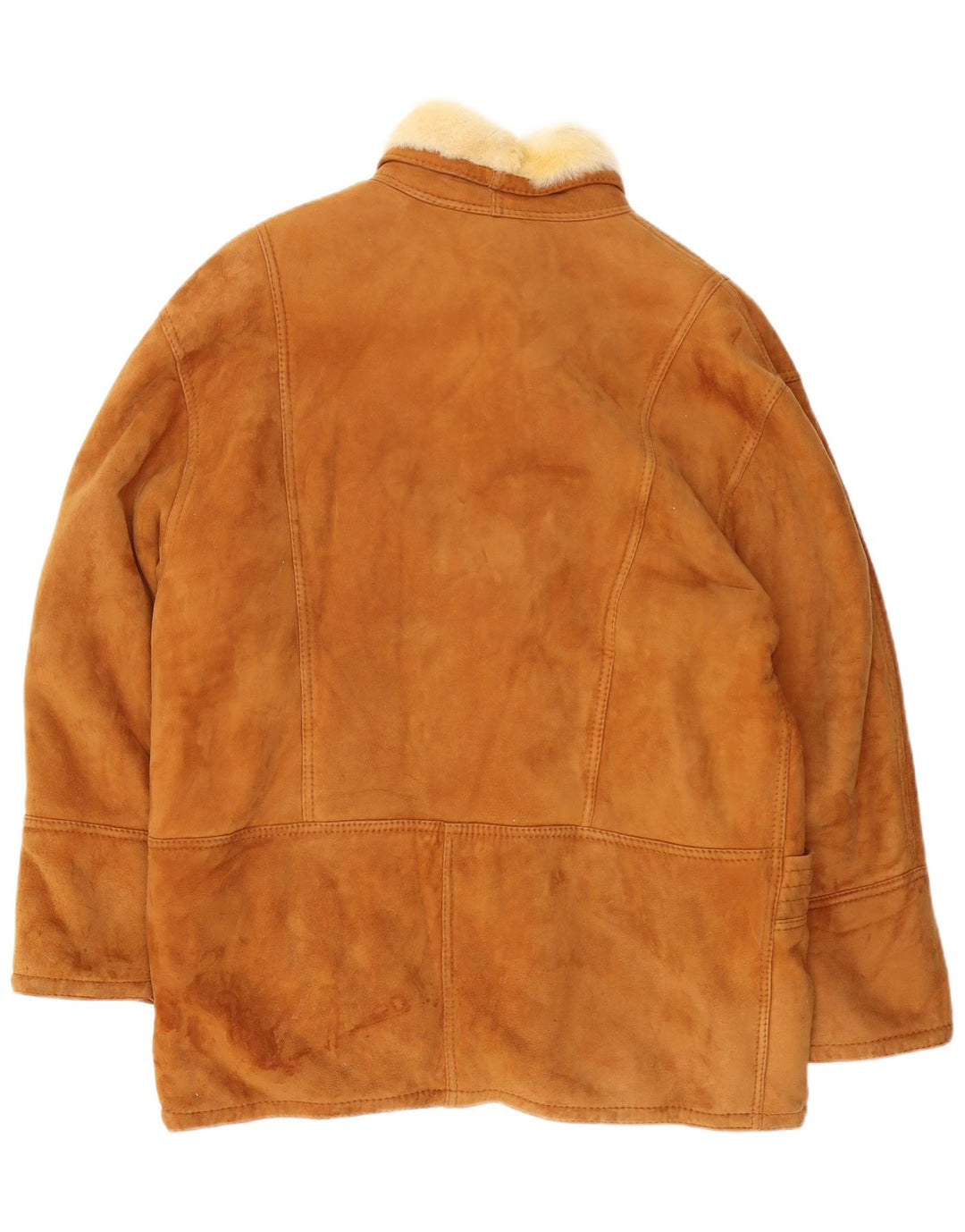 Jaqueta masculina vintage de shearling IT 52 XL marrom shearling