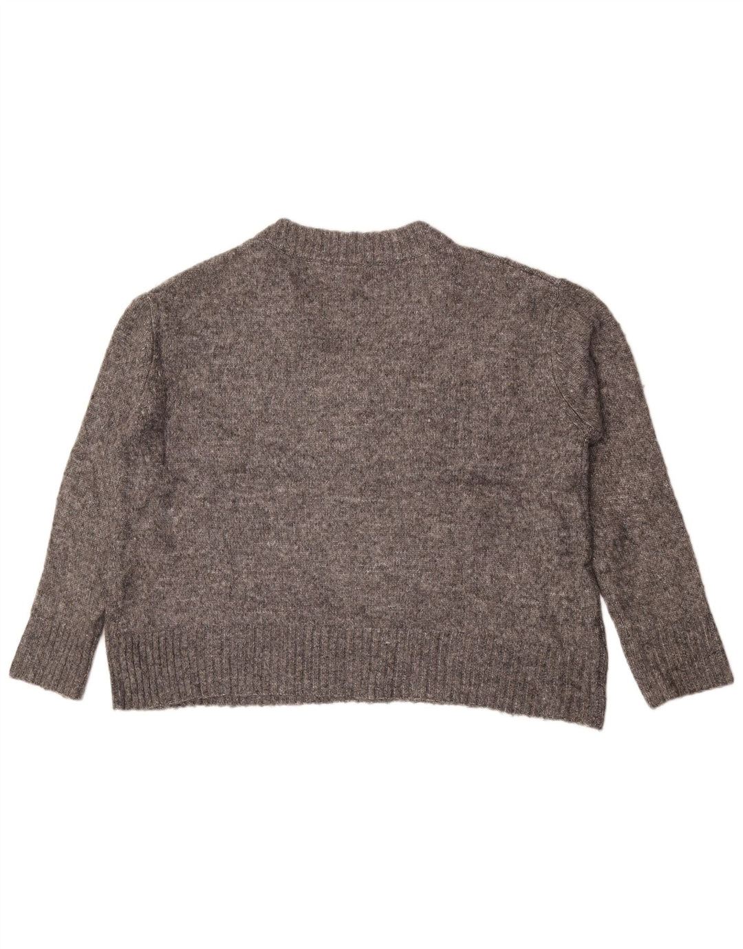 Zara Suéter feminino oversized com decote em V Reino Unido 10 pequeno cinza manchado