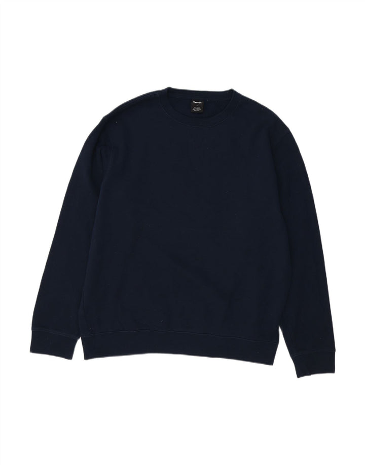 REEBOK moletom masculino jumper grande algodão azul marinho