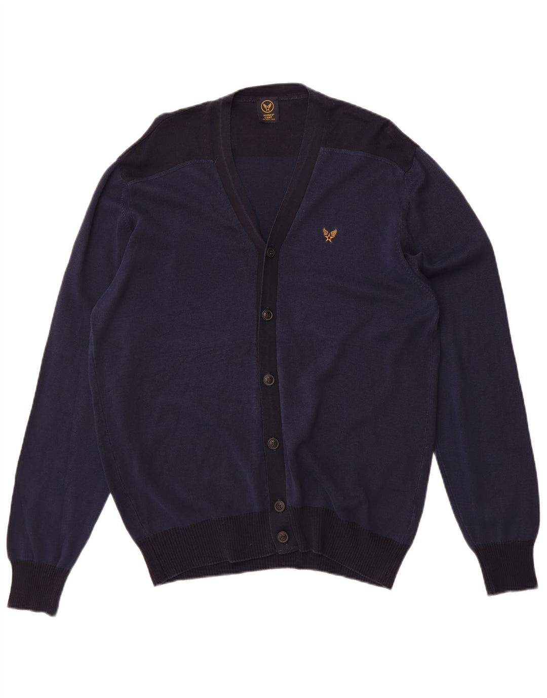 Suéter cardigã masculino Avirex XL azul marinho algodão colorblock