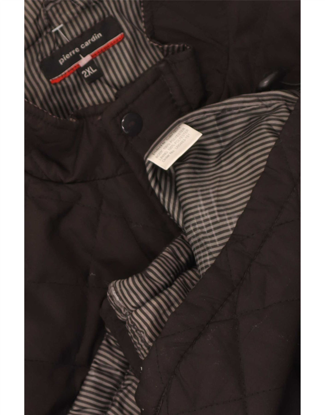 Colete acolchoado masculino Pierre Cardin UK 44 2XL poliéster marrom