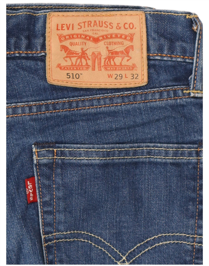LEVI'S Masculino 510 Slim Jeans W29 L32 Azul Algodão
