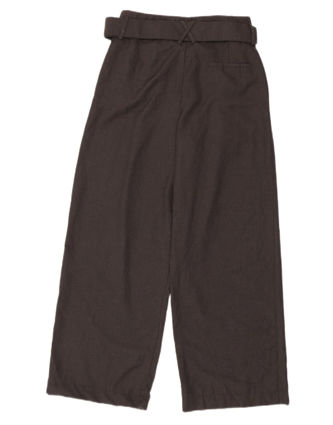 ZARA Calça feminina casual de perna larga, médio W28 L29 cinza poliéster