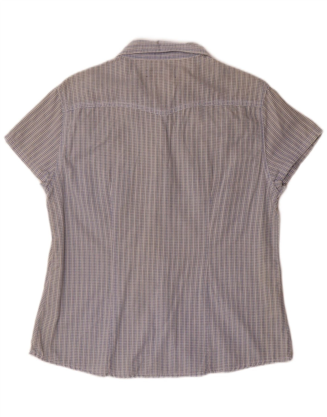 Camisa feminina Lee de manga curta Reino Unido 14 grande algodão xadrez azul