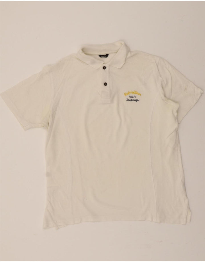 REFRIGIWEAR Mens Polo Shirt Medium White Vintage Refrigiwear and Second-Hand Refrigiwear from Messina Hembry 