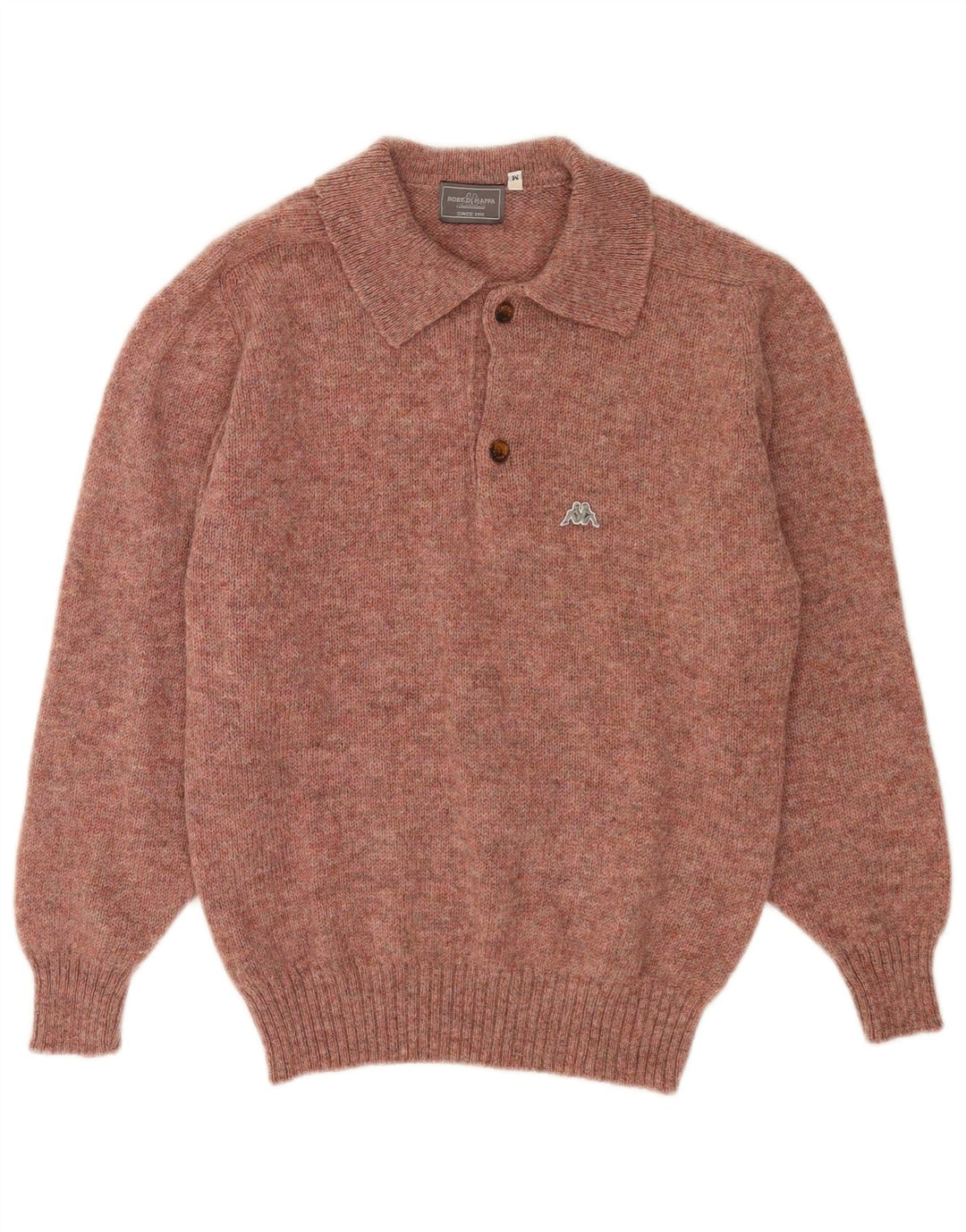 Suéter masculino Kappa com gola polo e lã manchada vermelha média