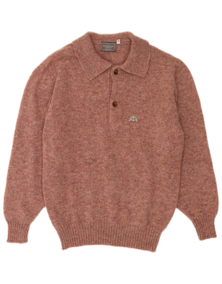 Suéter masculino Kappa com gola polo e lã manchada vermelha média