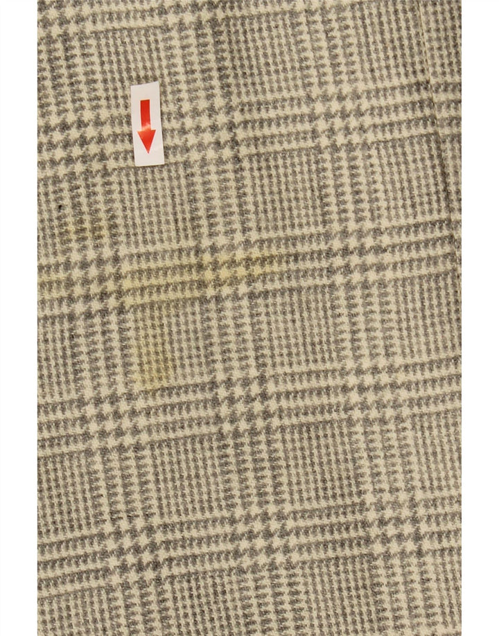 Jaqueta blazer masculina vintage com 2 botões Reino Unido 40 grande cinza houndstooth