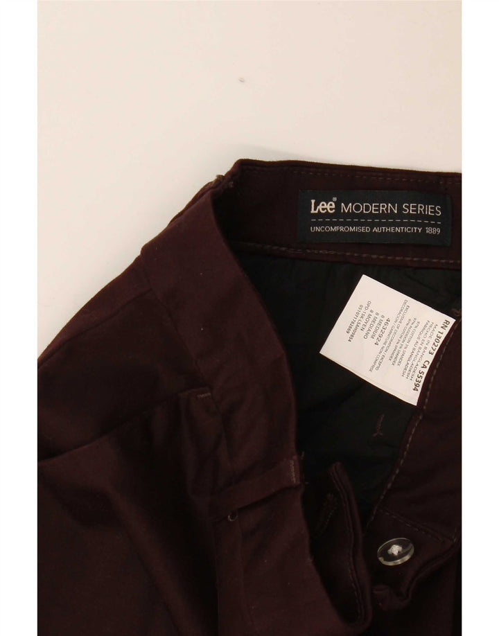 Lee Womens Modern Series Curvy Chino Calças EUA 8 Médio W30 L31 Marrom