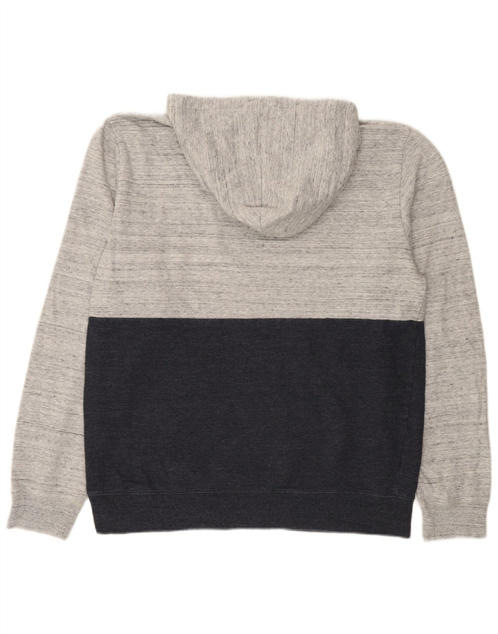 Suéter masculino com capuz gráfico da Volcom, grande, cinza, algodão colorblock