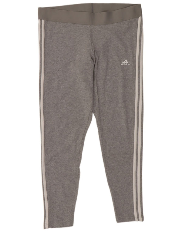 Leggings Adidas Femininas UK 20-22 XL Cinza Algodão Esportes