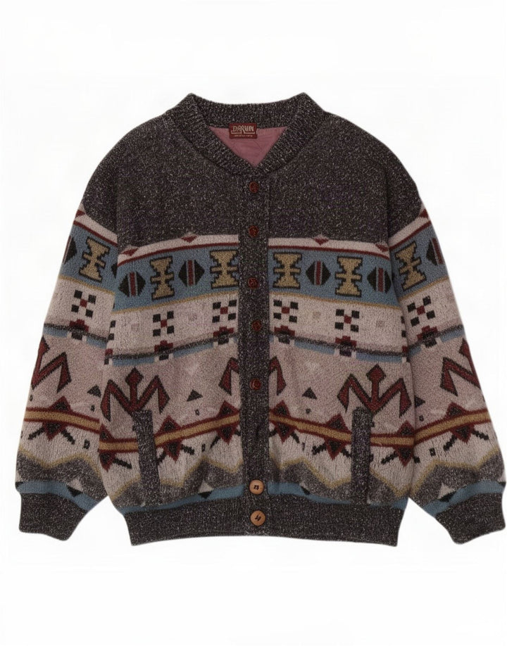 Darwin Mens Knit Bomber Jacket IT 54 2XL Cinza Geométrico Acrílico