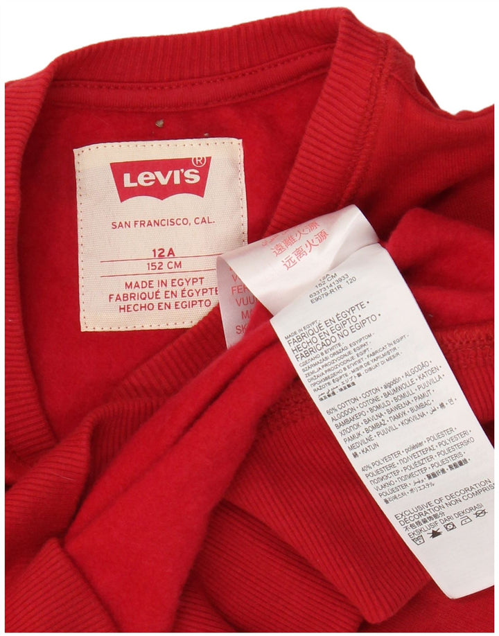 Moletom gráfico LEVI'S Boys 11-12 anos algodão vermelho