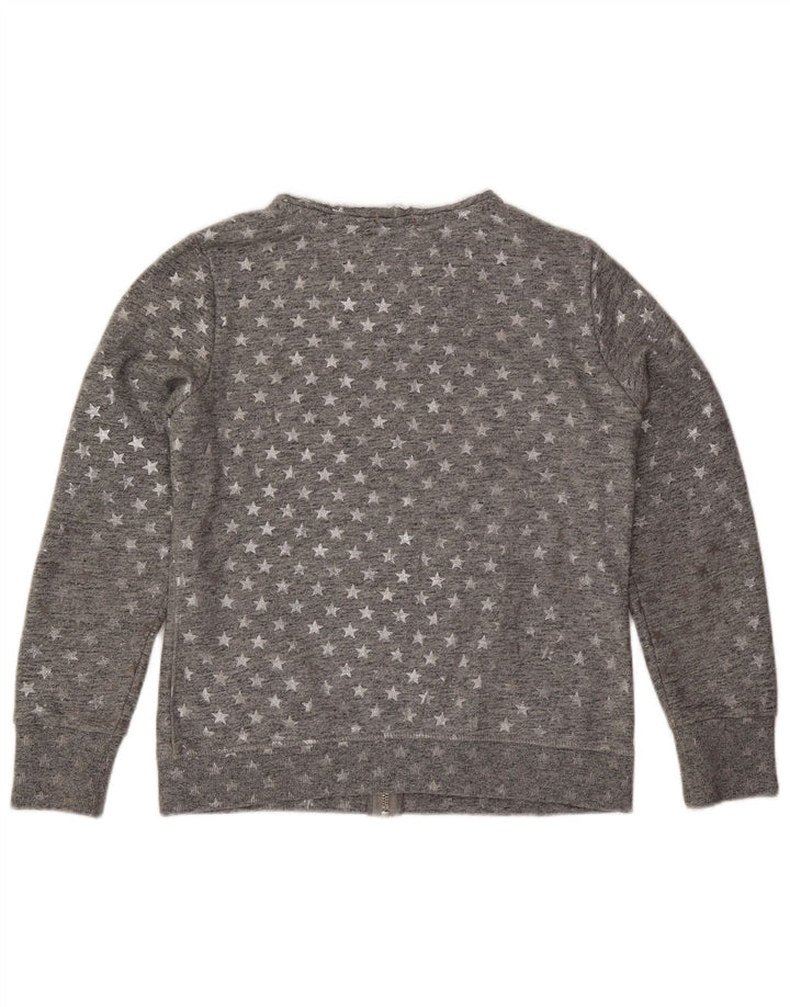 Superdry Womens Abstract Pattern Tracksuit Top Jacket UK 16 Grande Cinza