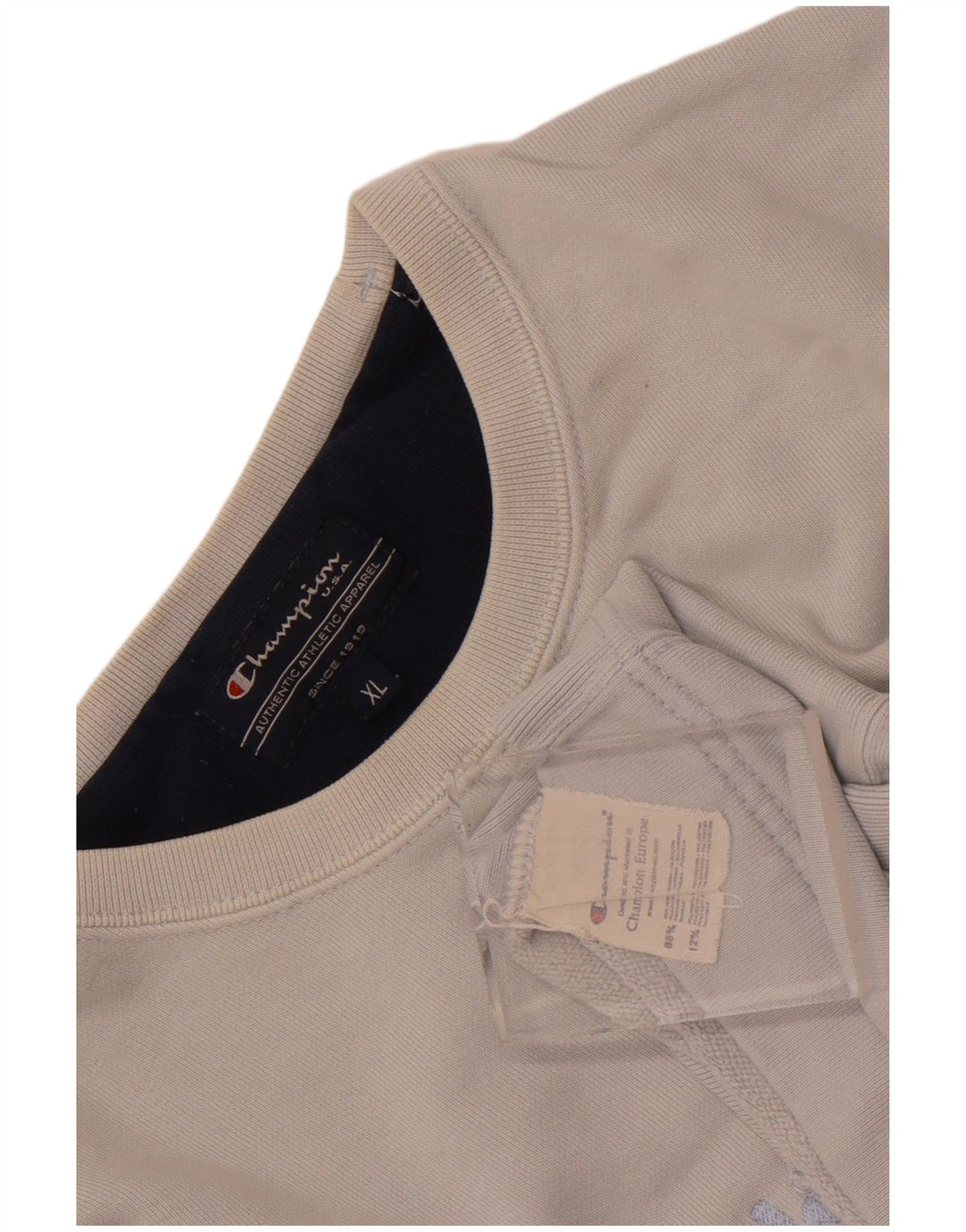 Campeão masculino gráfico moletom jumper XL azul algodão
