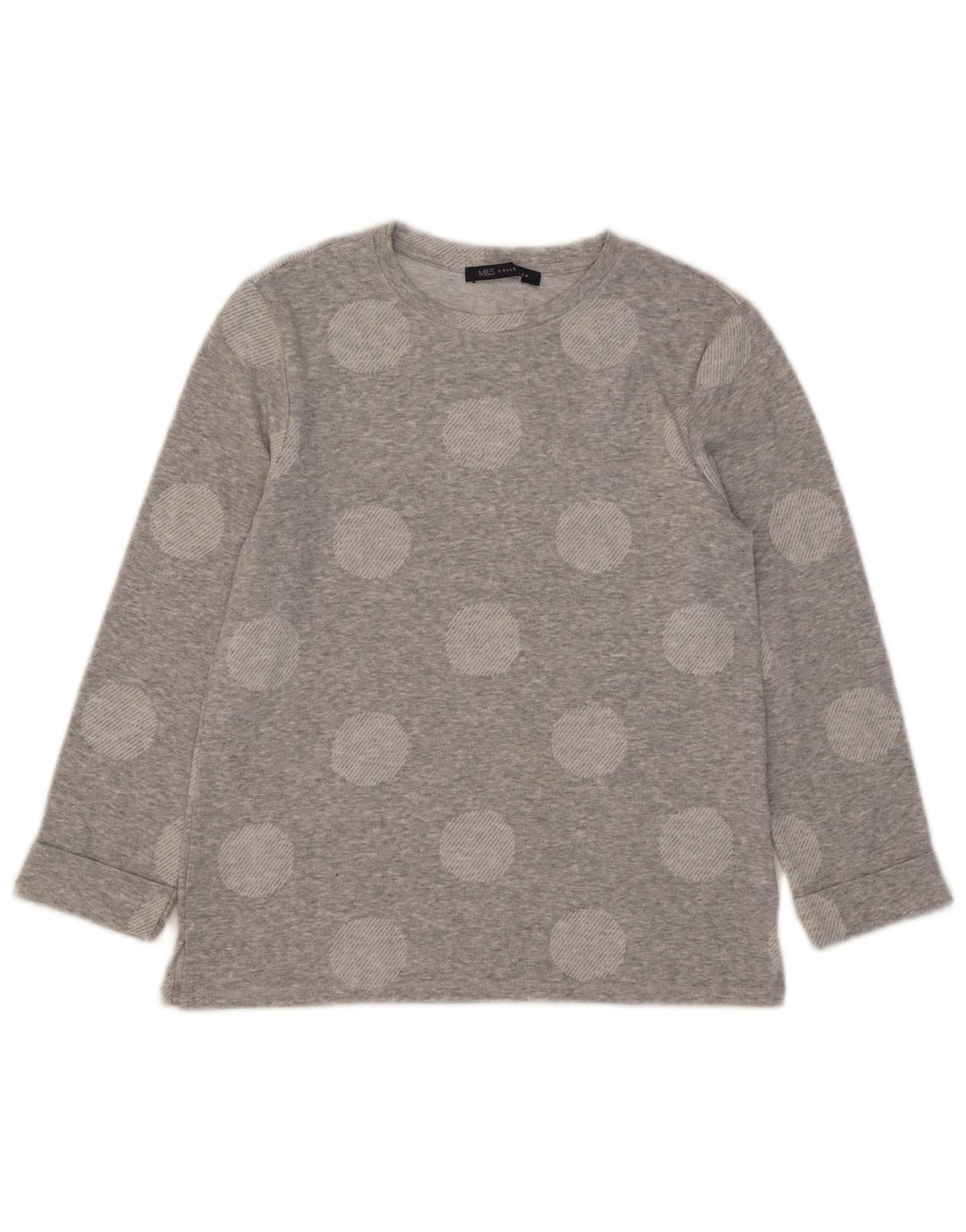 Top feminino Marks & Spencer manga 3/4 Reino Unido 8 poliéster geométrico cinza pequeno