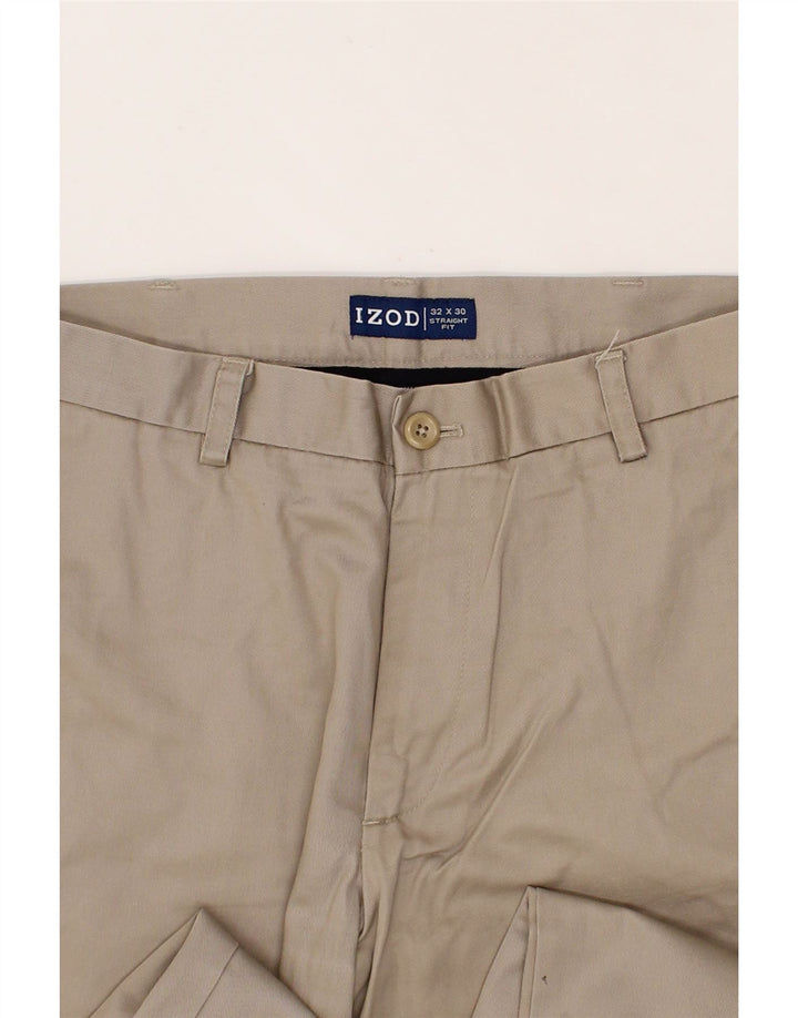IZOD Mens Straight Chino Trousers W32 L30 Beige Cotton Vintage Izod and Second-Hand Izod from Messina Hembry 