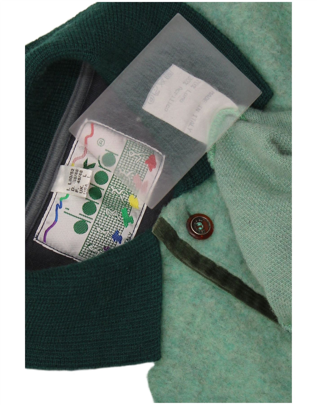 Suéter masculino DIADORA com gola polo e lã verde grande