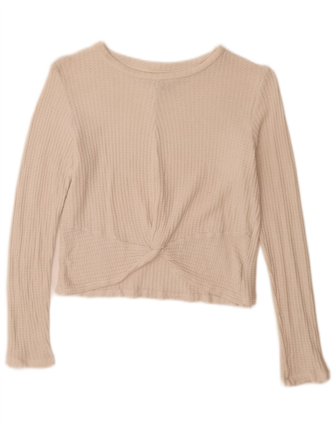 Topshop feminino crop top manga comprida Reino Unido 8 viscose branca pequena