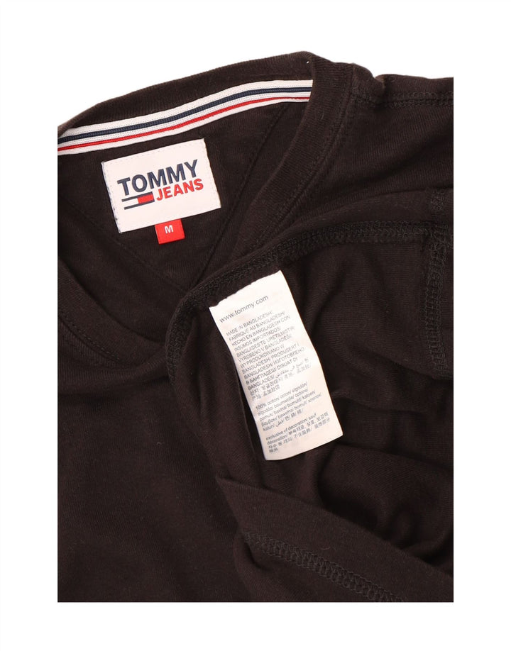Top feminino Tommy Hilfiger manga comprida Reino Unido 12 algodão marrom médio