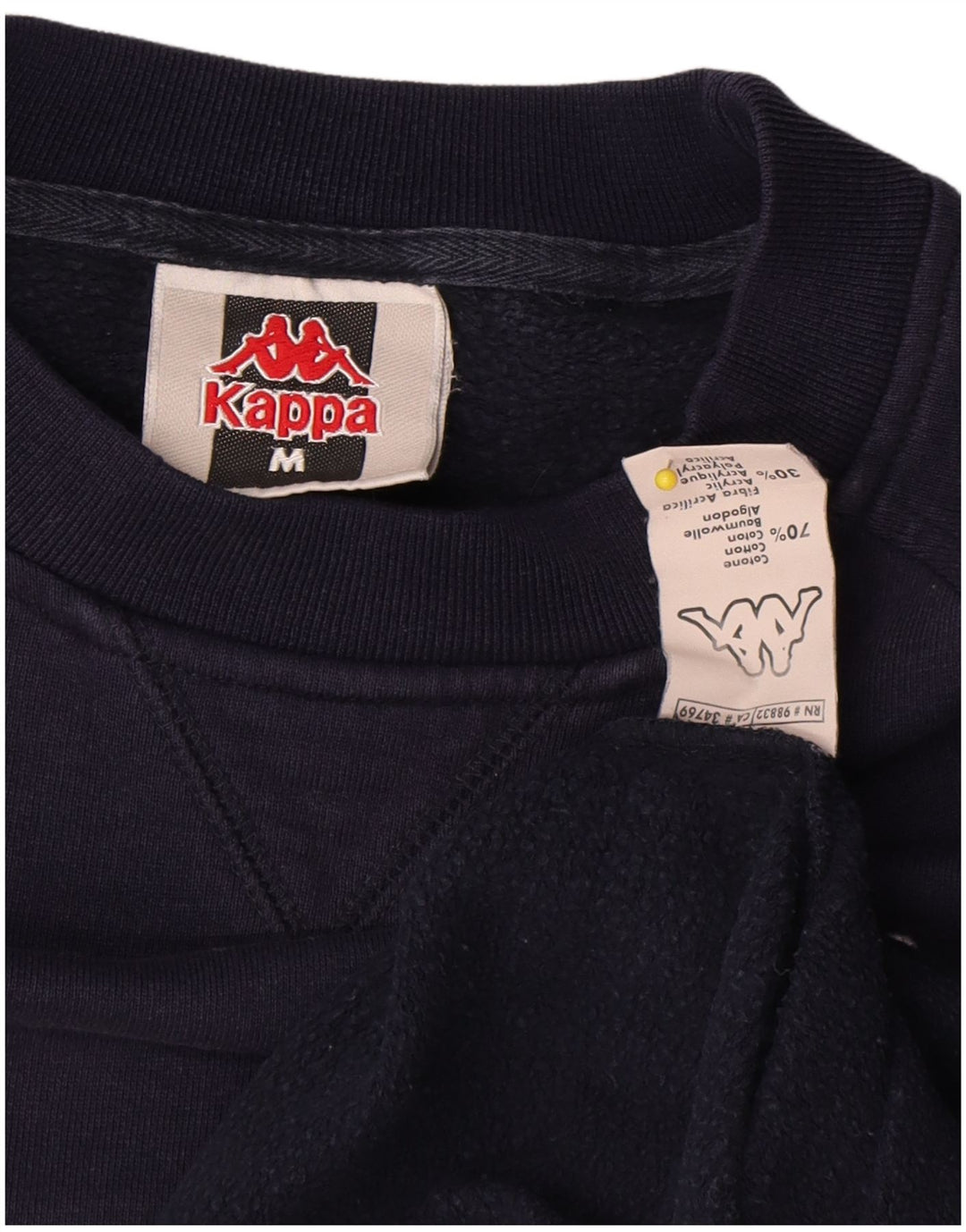 Kappa moletom masculino jumper médio azul marinho algodão