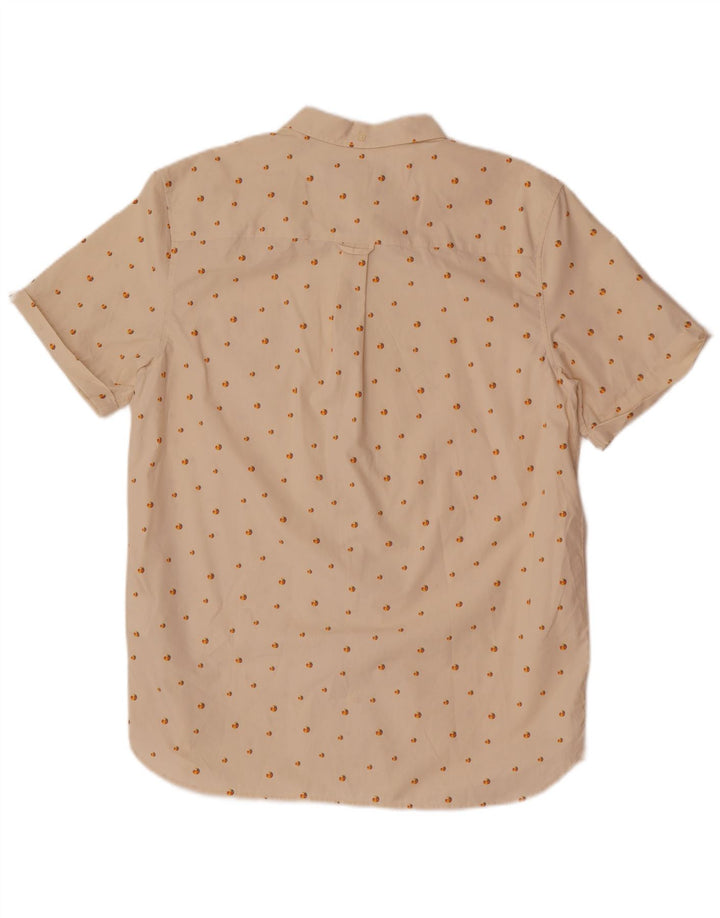 Lyle & Scott Camisa masculina de manga curta grande algodão manchado bege