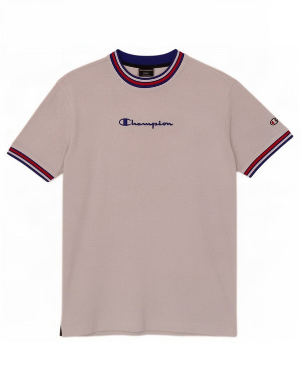 Camiseta masculina estampada Champion grande algodão branco