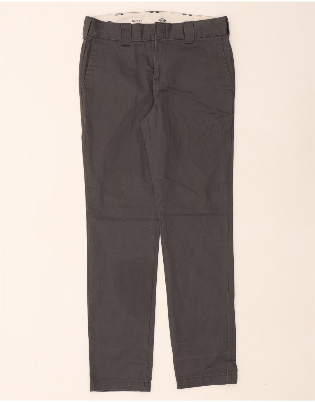 Calças Dickies Mens Slim Fit Chino W30 L32 Cinza Poliéster