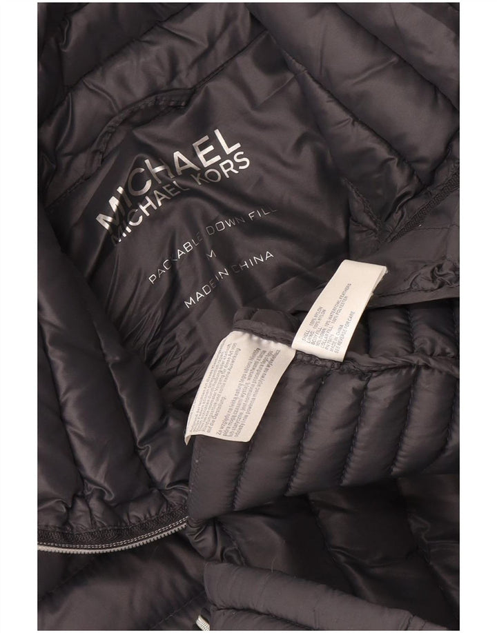 Jaqueta acolchoada feminina Michael Kors Reino Unido 14 nylon cinza médio
