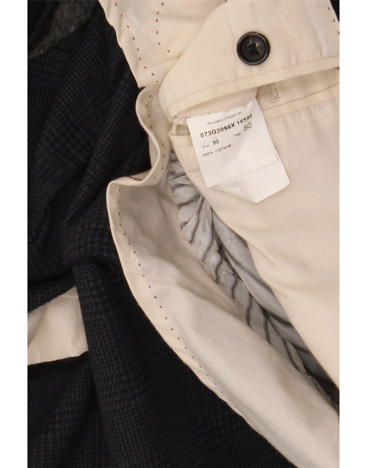 Jaqueta blazer masculina de 2 botões Manuel Ritz IT 50 grande azul marinho Houndstooth