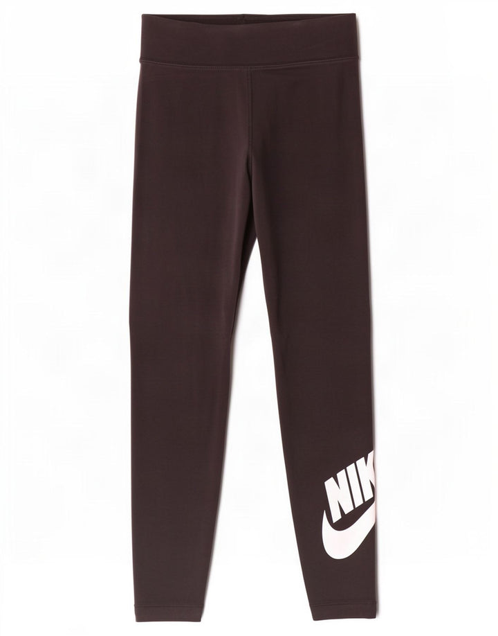 Nike Womens Graphic Leggings UK 8 Pequeno Poliéster Preto