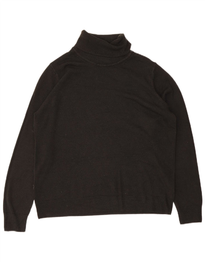 Suéter feminino Marks & Spencer com gola redonda Reino Unido 16 grande preto