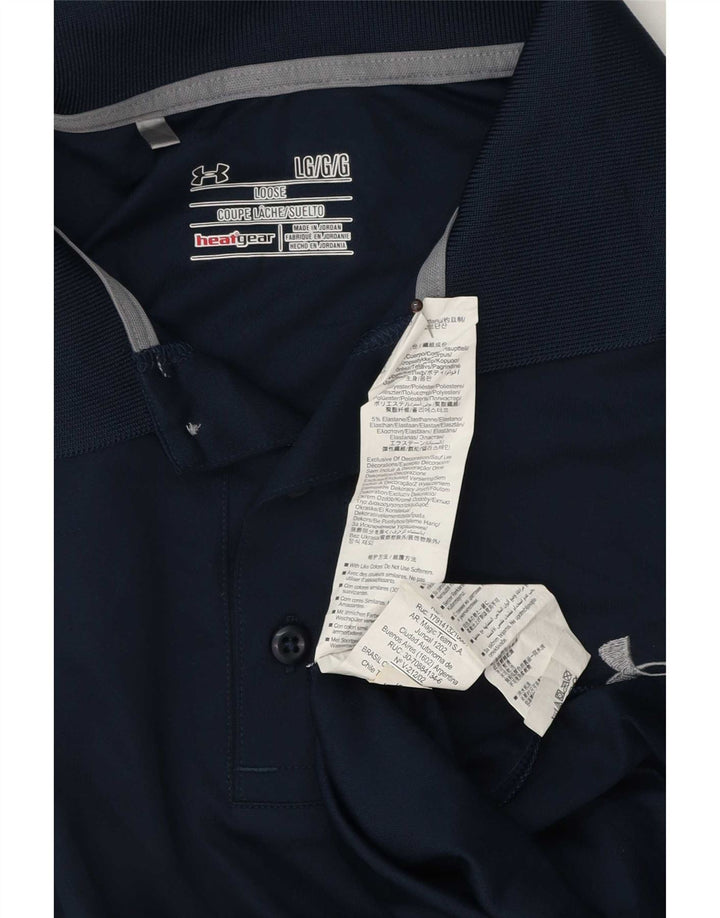 Camisa polo masculina Under Armour Heat Gear grande poliéster azul marinho