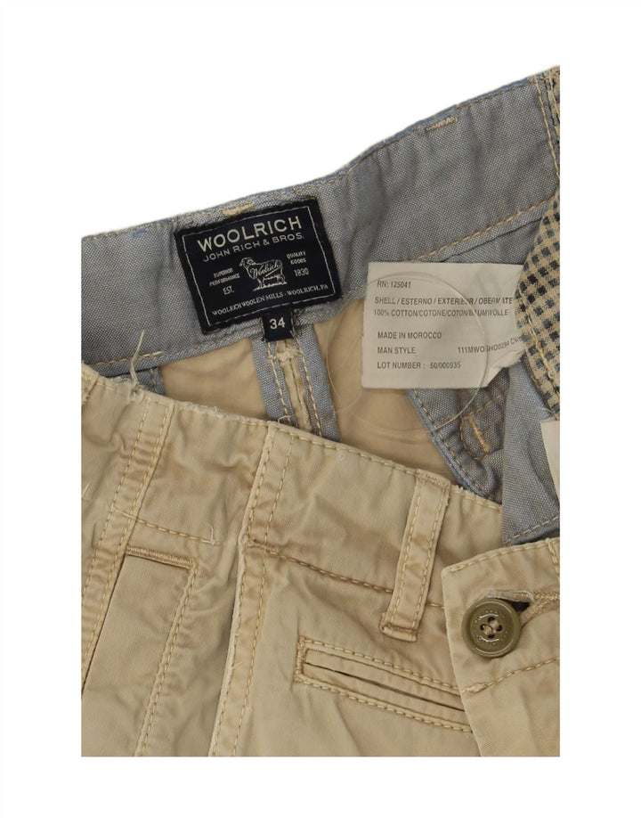 Shorts Chino masculino Woolrich W34 grande algodão bege