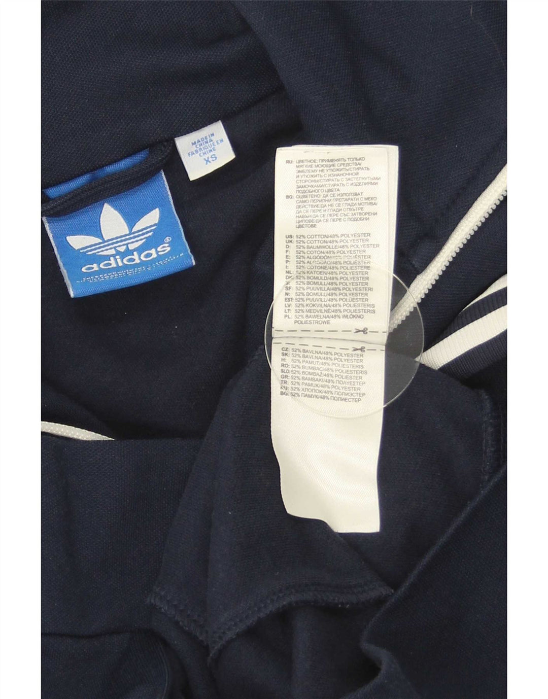 Jaqueta Adidas Mens Treino Top XS Azul Marinho Algodão