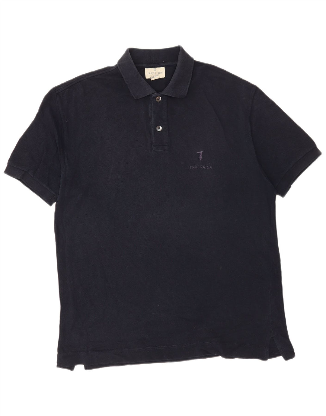 Camisa polo masculina Trussardi grande algodão azul marinho