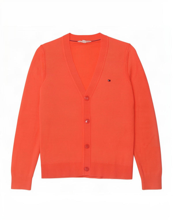 Suéter cardigã feminino Tommy Hilfiger UK 6 XS algodão laranja