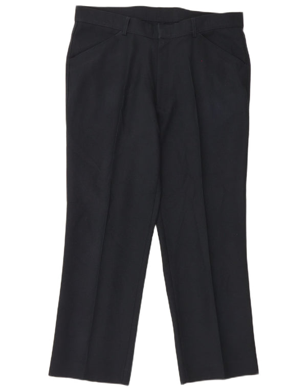 Calça masculina reta casual Farah W38 L29 poliéster preto