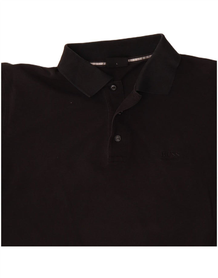 Camisa polo masculina HUGO BOSS grande algodão preto