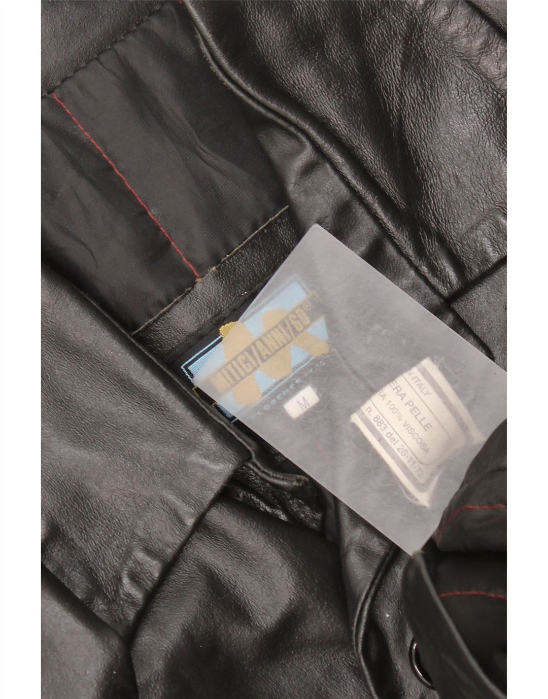 Jaqueta de couro masculina Mitici Anni UK 38 couro preto médio
