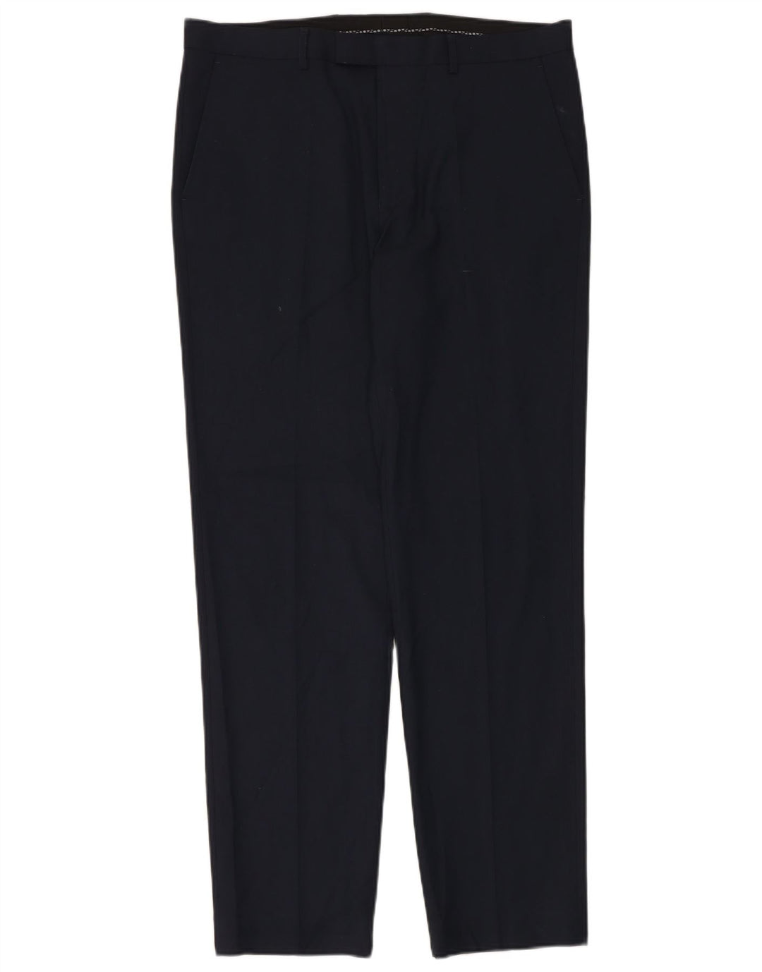 Calça masculina sob medida Marks & Spencer W36 L33 azul marinho poliéster