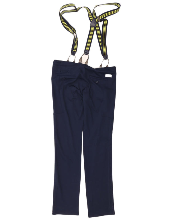 Adidas Mens Dungarees Calças W34 L32 Azul Marinho Algodão