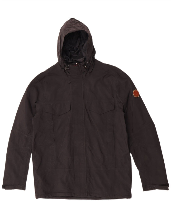 Jaqueta corta-vento masculina Timberland com capuz UK 38 médio preto nylon